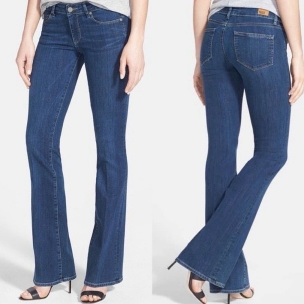 PAIGE Skyline Size 29 Midrise 28” Inseam Medium Wash Stretch Denim Jeans Women